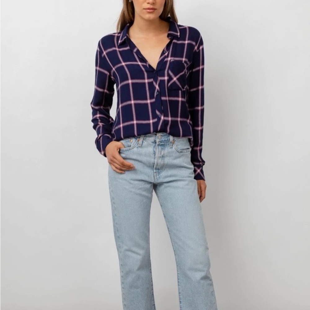 Rails Hunter Button Down In Sapphire Magenta - image 1